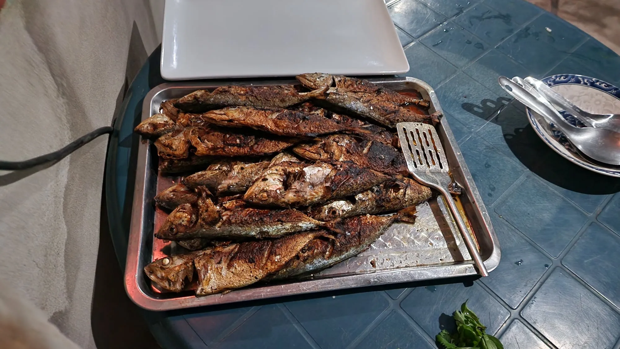 A seafood platter on the table at Residencial Duma